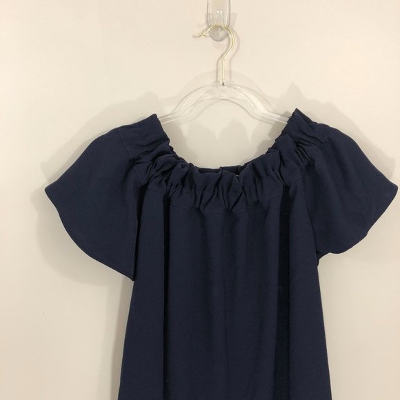 Pleione Off Shoulder Navy Blue Dress XS - Picture 5 of 8